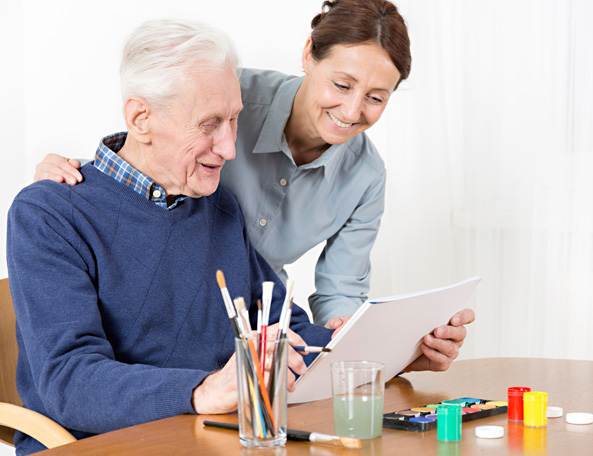 Nurse and elderly man