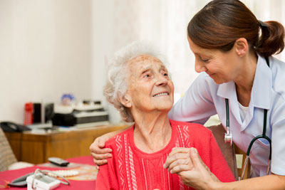 Nurse and elderly patient